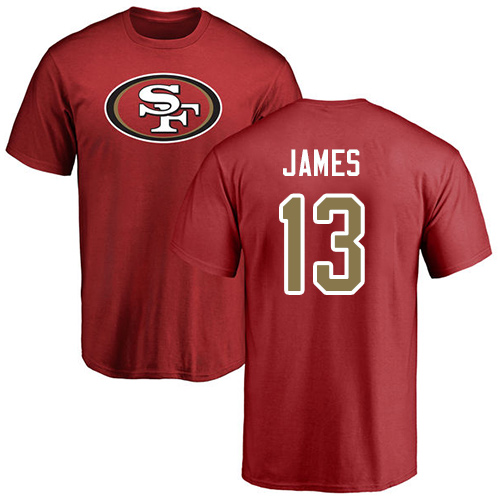 Men San Francisco 49ers Red Richie James Name and Number Logo 13 NFL T Shirt